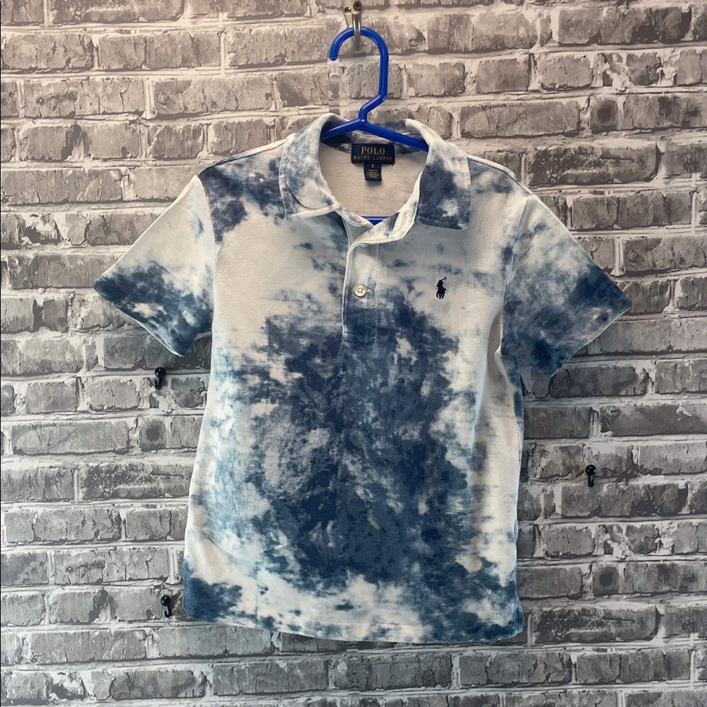 Polo by Ralph Lauren White and Blue‎ Polo Shirt